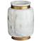 Chelsie 10 1/2" High White and Gold Vase