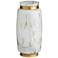 Chelsie 12 1/2" High Modern Luxe White and Gold Vase
