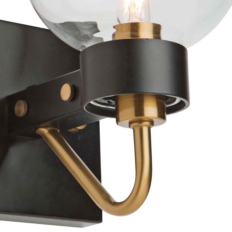 Image 2 Chelton 8 1/2 inchH Matte Black and Clear Glassware Wall Sconce more views