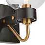 Chelton 8 1/2"H Matte Black and Clear Glassware Wall Sconce