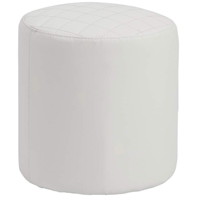 Image 1 Chen Quilted White Faux Leather Stool