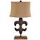 Chenal Fleur-de-Lis Bronze Metal Table Lamp
