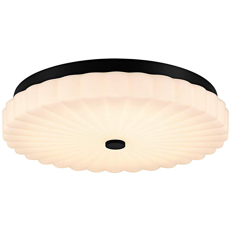 Image 1 Cherbury Integrated LED Matte Black Flush Mount with CCT Switch