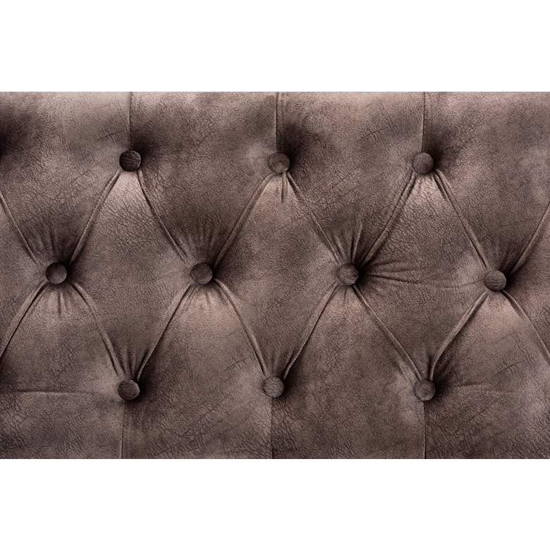 Image 6 Cherene 47 3/4 inch Wide Chocolate Velvet Fabric Tufted Bench more views