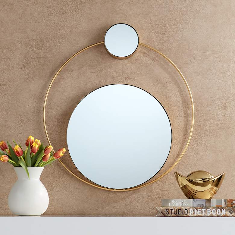 Image 1 Cherie 26 inch x 28 1/4 inch Gold Double Stack Wall Mirror