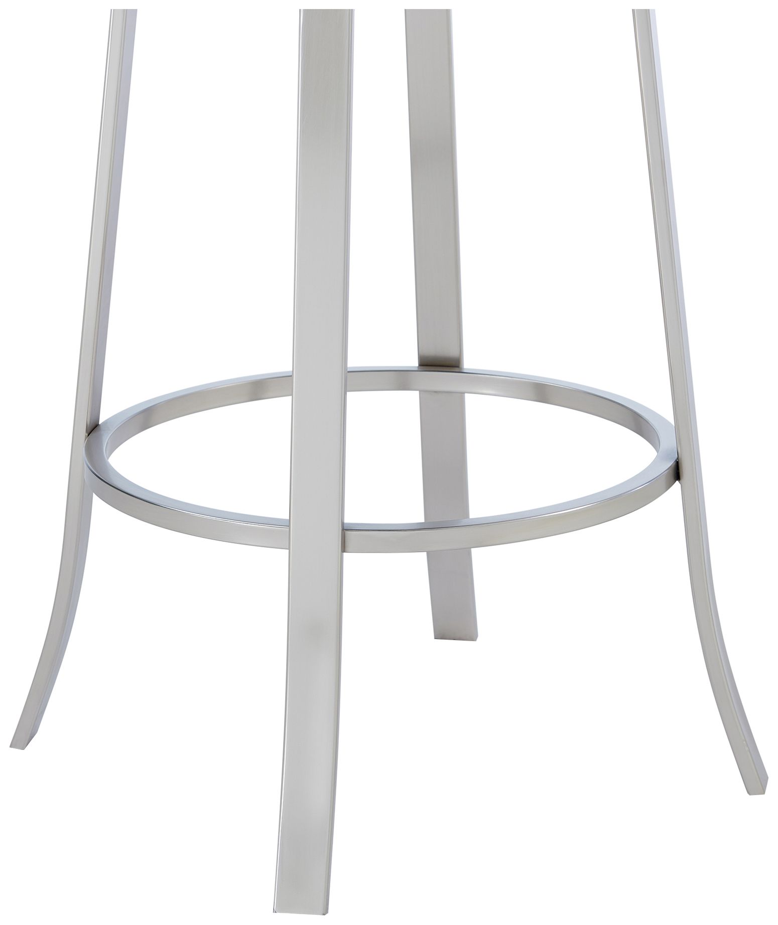 Image 7 Cherie 30 in. Barstool in Brushed Stainless Steel, Gray Faux Leather more views