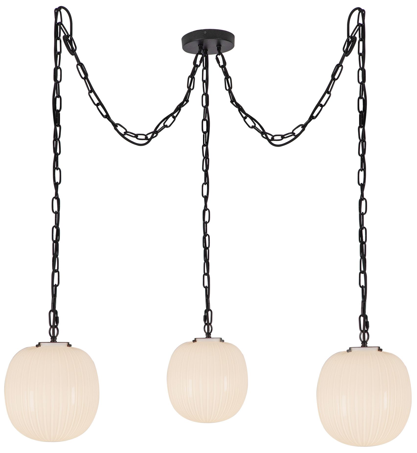 Image 2 Cherise 12" Wide Matte Black 3-Light Swag Chandelier more views