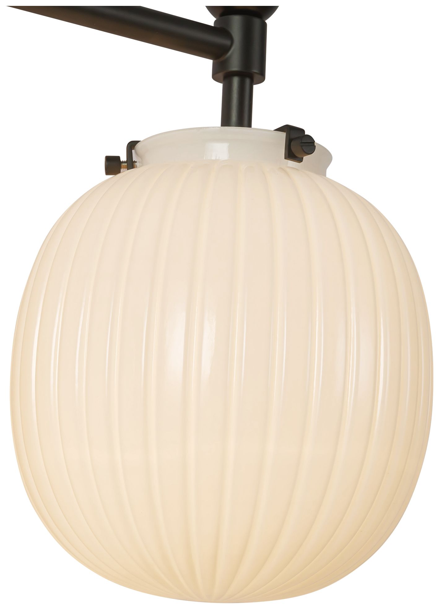 Image 4 Cherise 29-in Matte Black Bathroom Vanity Light w/ Glossy Ribbed Opal Glass more views