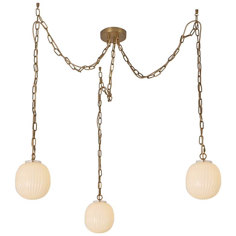 Image 2 Cherise 6 3/4"W Brushed Gold Swag Multi-Light Pendant