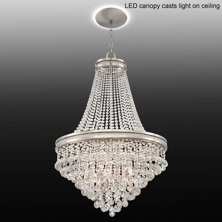 Image 1 Cherrie 29 inchW Large Crystal Chandelier with LED Canopy