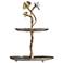 Cherry Blossom 11" 2-Tier Silver Aluminum Serving Stand