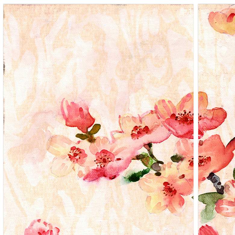 Image 3 Cherry Blossom ABC 108 inchW 3-Piece Glass Graphic Wall Art Set more views