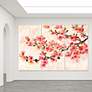 Cherry Blossom ABC 108"W 3-Piece Glass Graphic Wall Art Set