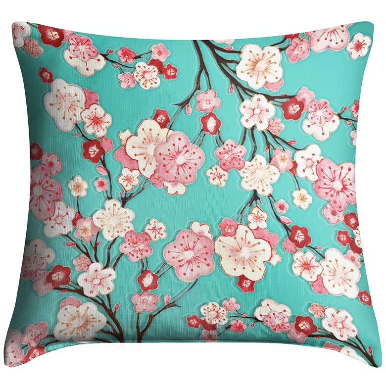 Image 1 Cherry Blossoms 18 inch Square Throw Pillow