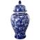 Cherry Blossoms Blue and White 18" High Ginger Jar with Lid