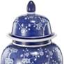 Cherry Blossoms Blue and White 18" High Ginger Jar with Lid