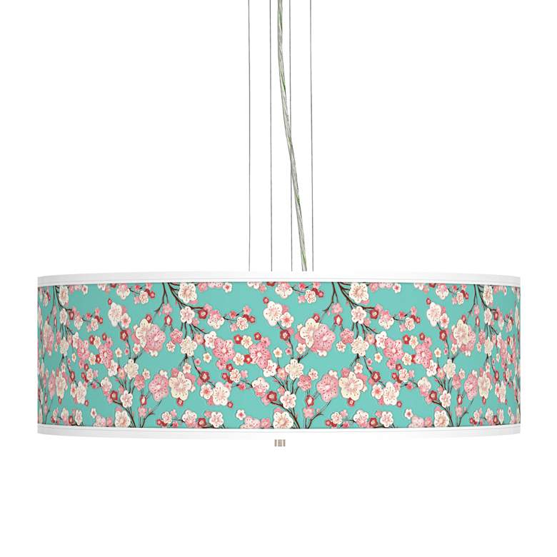Image 1 Cherry Blossoms Giclee 24" Wide 4-Light Pendant Chandelier