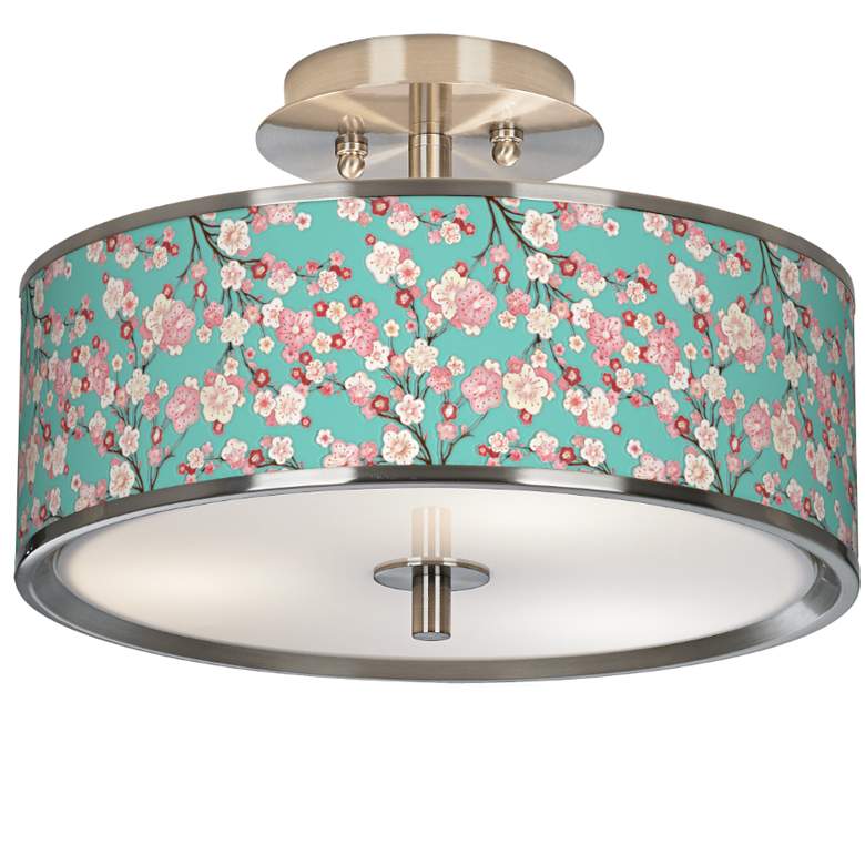 Image 1 Cherry Blossoms Giclee Glow 14" Wide Ceiling Light