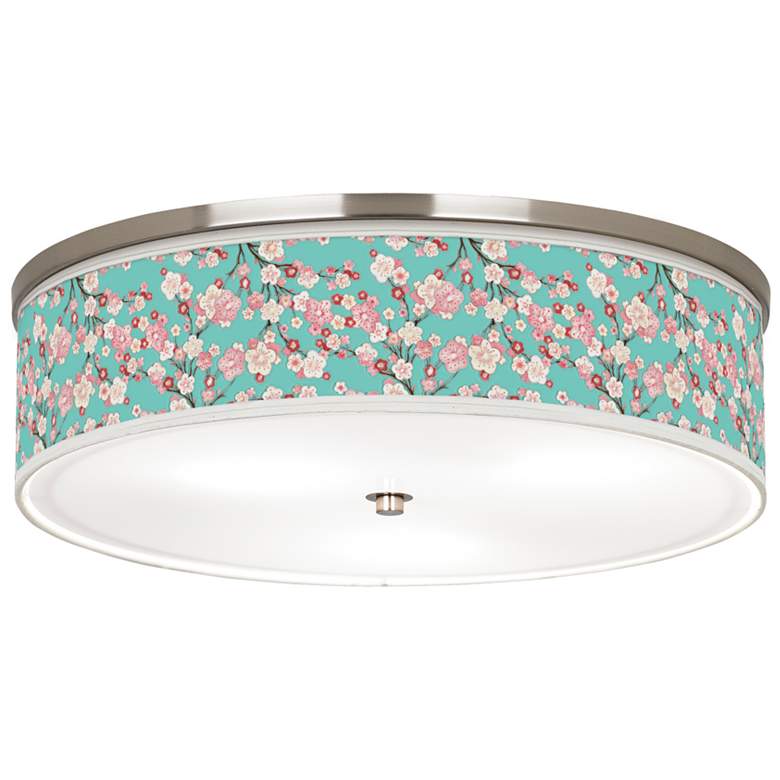 Image 1 Cherry Blossoms Giclee Nickel 20 1/4 inch Wide Ceiling Light