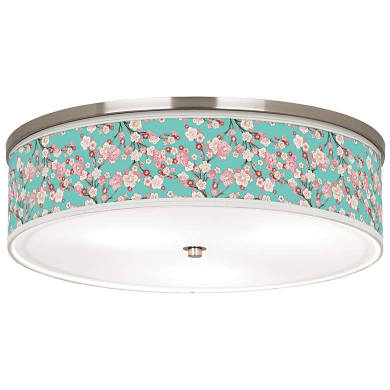 Image 1 Cherry Blossoms Giclee Nickel 20 1/4" Wide Ceiling Light