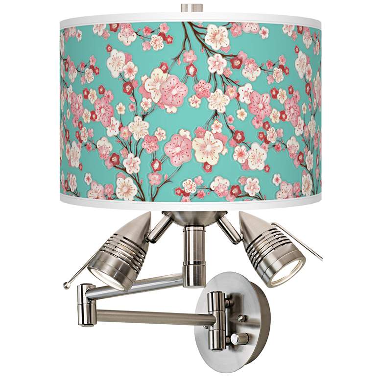 Image 1 Cherry Blossoms Giclee Plug-In Swing Arm Wall Lamp