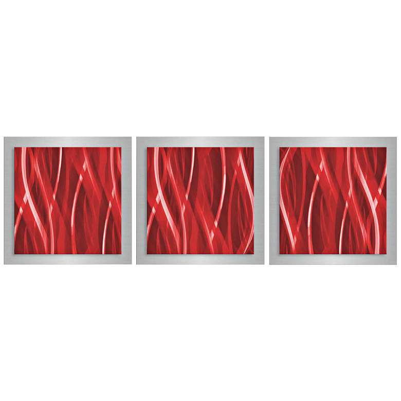 Image 1 Cherry Essence 3-Piece 12" Square Modern Metal Wall Art