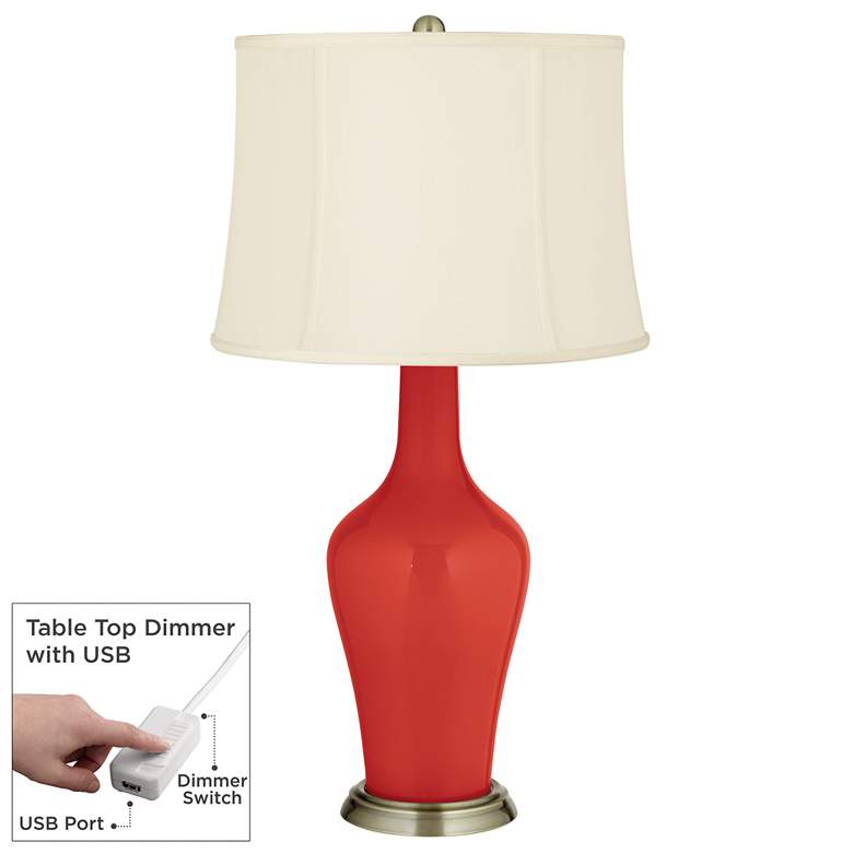Image 1 Cherry Tomato Anya Table Lamp with Dimmer