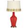 Cherry Tomato Anya Table Lamp with Flower Applique Trim