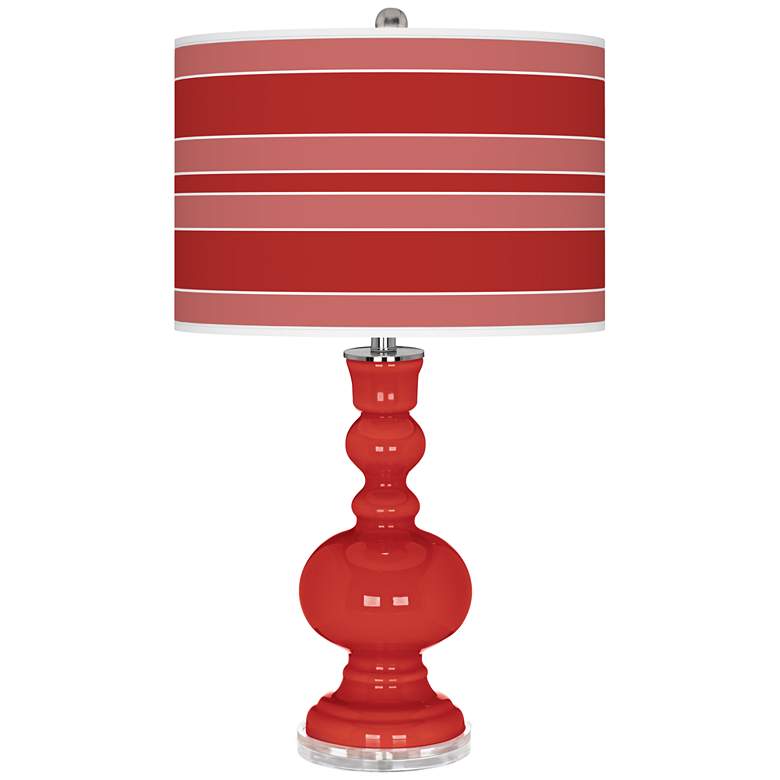 Image 1 Cherry Tomato Bold Stripe Apothecary Table Lamp