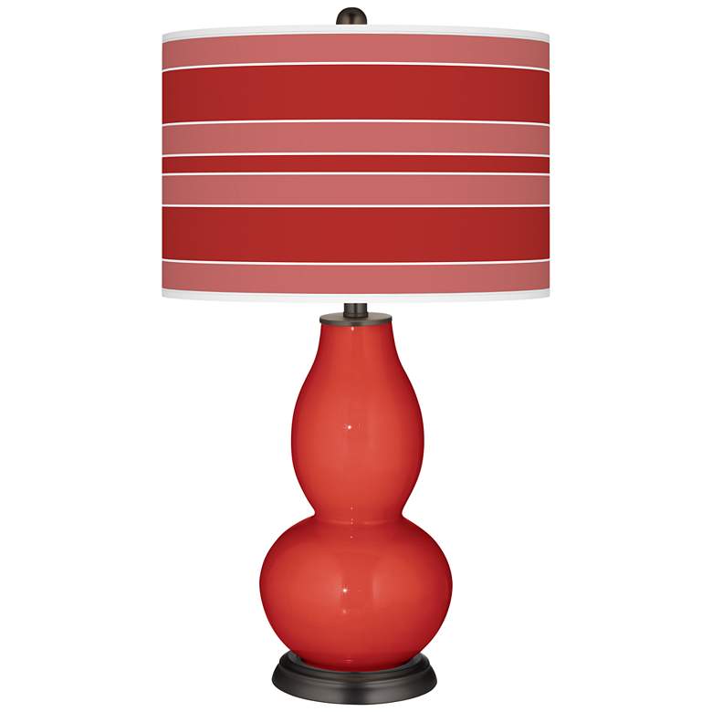 Image 1 Cherry Tomato Bold Stripe Double Gourd Table Lamp