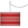 Cherry Tomato Bold Stripe Giclee Glow Plug-In Swag Pendant