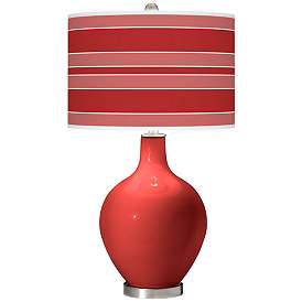 Image1 of Cherry Tomato Bold Stripe Ovo Table Lamp