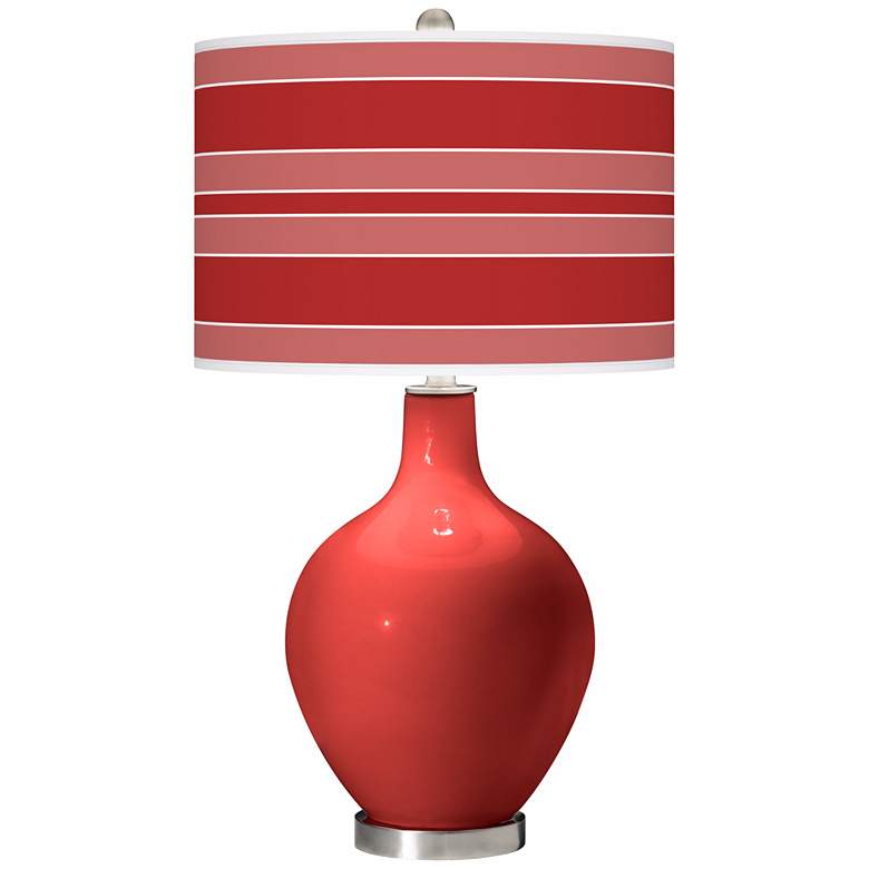 Image 1 Cherry Tomato Bold Stripe Ovo Table Lamp