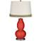 Cherry Tomato Double Gourd Table Lamp with Scallop Lace Trim