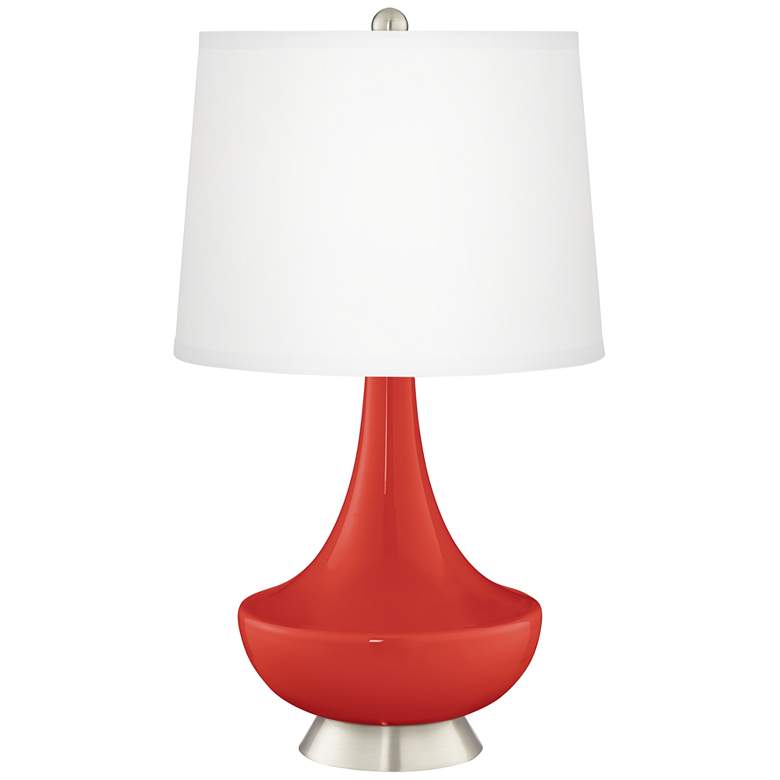 Image 2 Cherry Tomato Gillan Glass Table Lamp with Dimmer