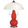 Cherry Tomato Gourd-Shaped Table Lamp with Alabaster Shade