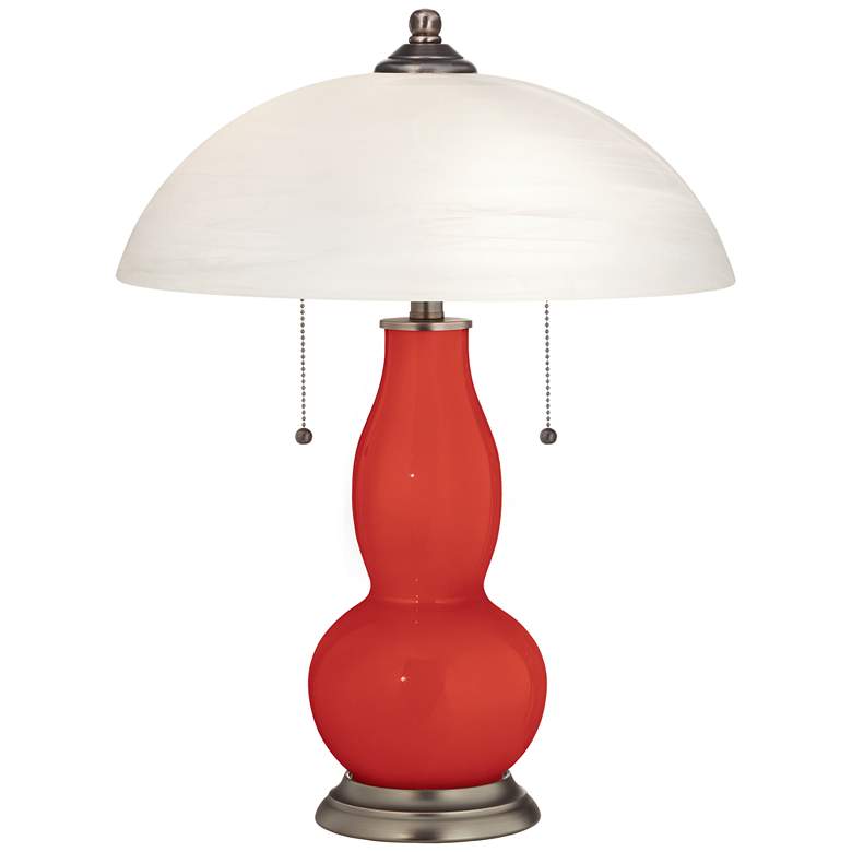 Image 1 Cherry Tomato Gourd-Shaped Table Lamp with Alabaster Shade
