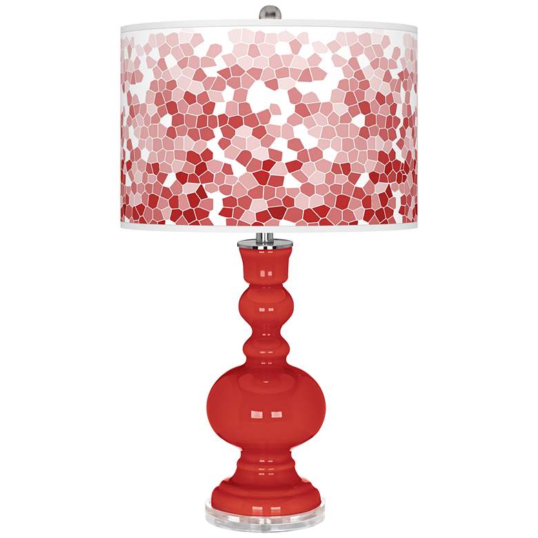 Image 1 Cherry Tomato Mosaic Giclee Apothecary Table Lamp