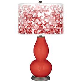 Image1 of Cherry Tomato Mosaic Giclee Double Gourd Table Lamp