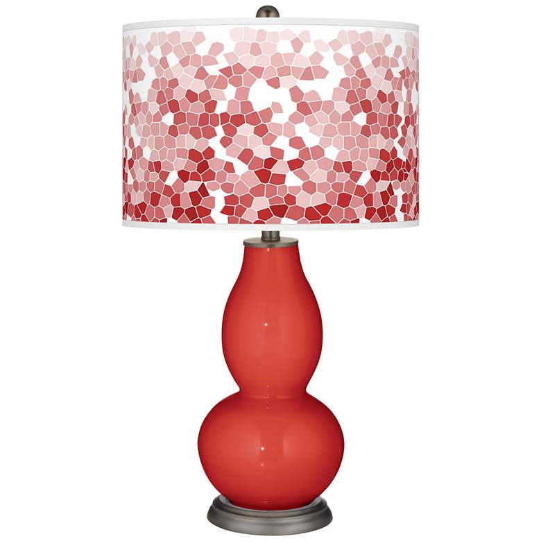 Image 1 Cherry Tomato Mosaic Giclee Double Gourd Table Lamp