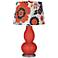 Cherry Tomato Multicolor Flowers Shade Double Gourd Table Lamp