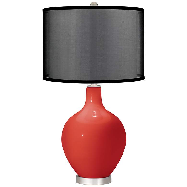Image 1 Cherry Tomato Ovo Table Lamp with Organza Black Shade