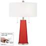 Cherry Tomato Peggy Red Glass Table Lamp With Dimmer by Color Plus