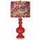 Cherry Tomato Red Calico Shade Apothecary Table Lamp