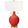 Cherry Tomato Toby Brass Accents Table Lamp