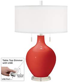 Image1 of Cherry Tomato Toby Table Lamp with Dimmer