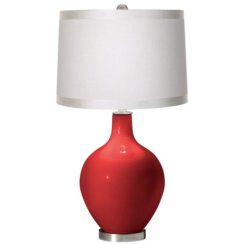 Image 1 Cherry Tomato White Drum Shade Ovo Table Lamp