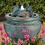 Cherub 17 1/2"H Bronze Patina LED Bubbler Outdoor Fountain