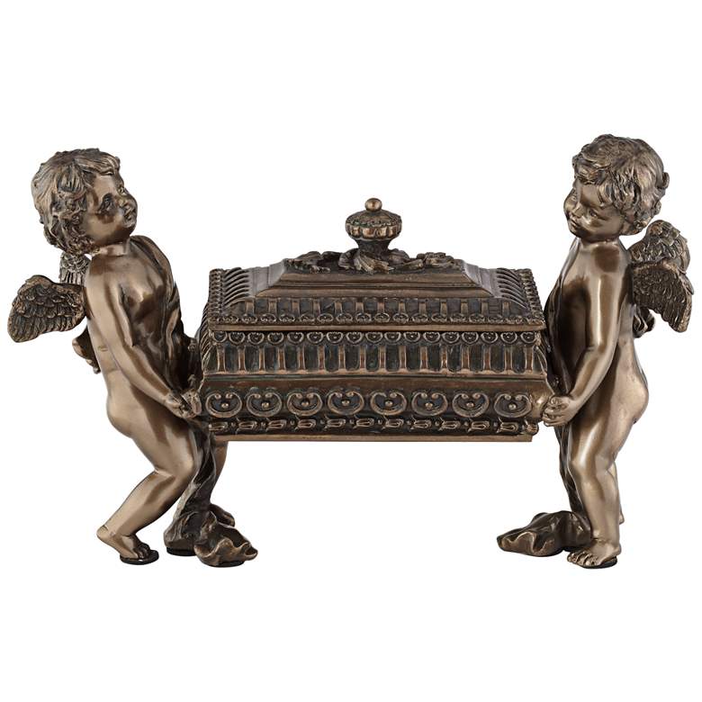 Image 1 Cherubs 10 1/4" Wide Curio Accent Jewelry Box