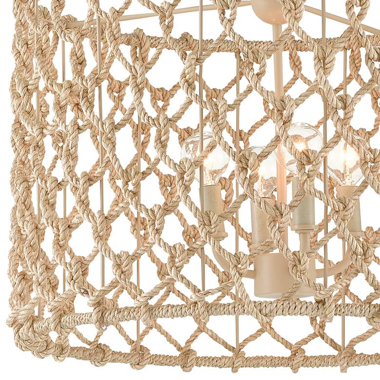 Image 4 Chesapeake 21"W Smoke Wood Natural Rope 4-Light Chandelier more views